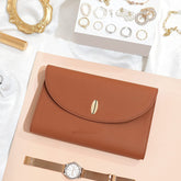 Roll-able Hand-held Leather Jewelry Bag Large Capacity